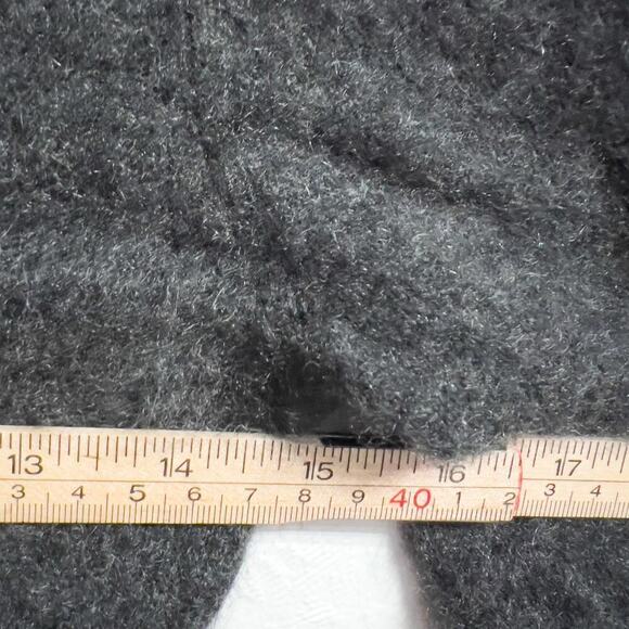 Ann Taylor Sweater V Neck XS Petite Cashmere Dark Grey Fuzzy Soft Cozy - Picture 7 of 7